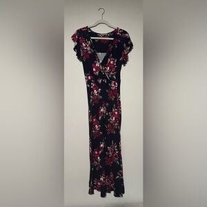 Navy and floral maxi loveappella dress in XL
